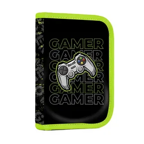 Federmäppchen, 1 S., 2 Klappen, leer, Gamer